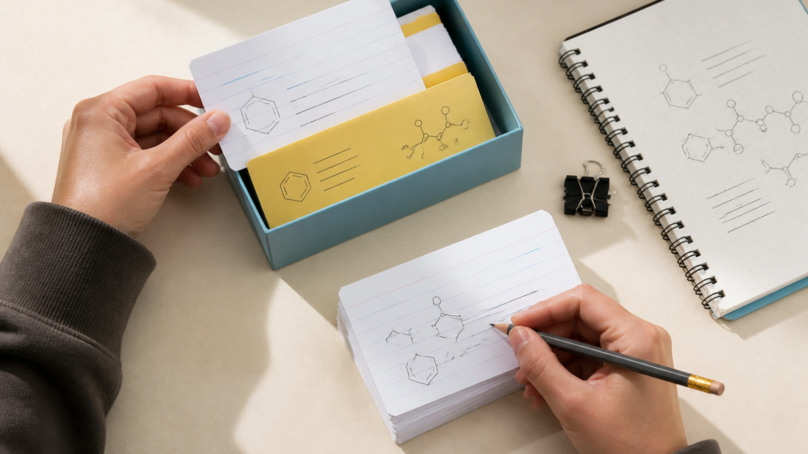 A learner refining and organizing a saved flashcard deck